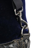 Miu Miu Navy Velvet Crackled Leather Duffle Backpack