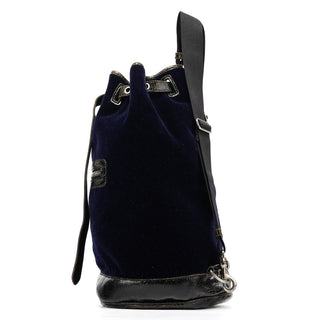 Miu Miu Navy Velvet Crackled Leather Duffle Backpack