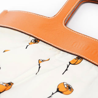 Miu Miu Nylon Floral Print Top Handle Clutch Bag