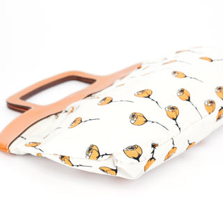 Miu Miu Nylon Floral Print Top Handle Clutch Bag