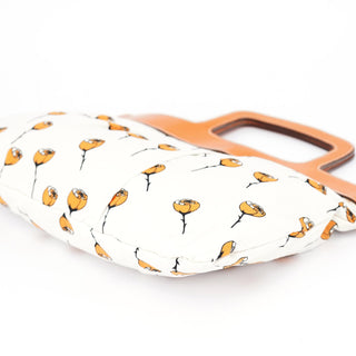 Miu Miu Nylon Floral Print Top Handle Clutch Bag