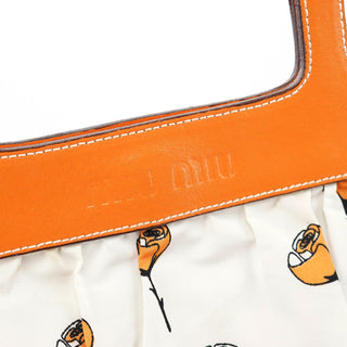 Miu Miu Nylon Floral Print Top Handle Clutch Bag