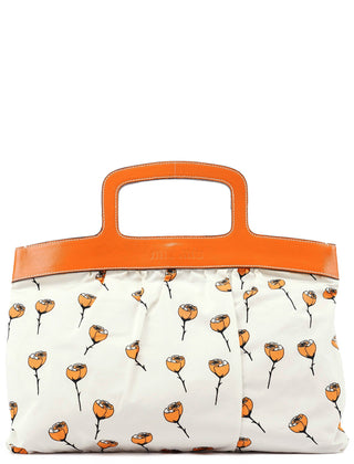 Miu Miu Nylon Floral Print Top Handle Clutch Bag