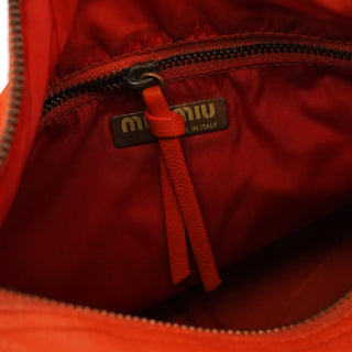 Miu Miu Orange Leather Belt Pocket Tote Bag
