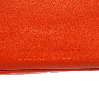 Miu Miu Orange Leather Belt Pocket Tote Bag