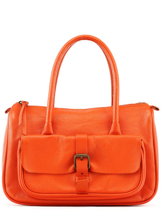 Miu Miu Orange Leather Belt Pocket Tote Bag