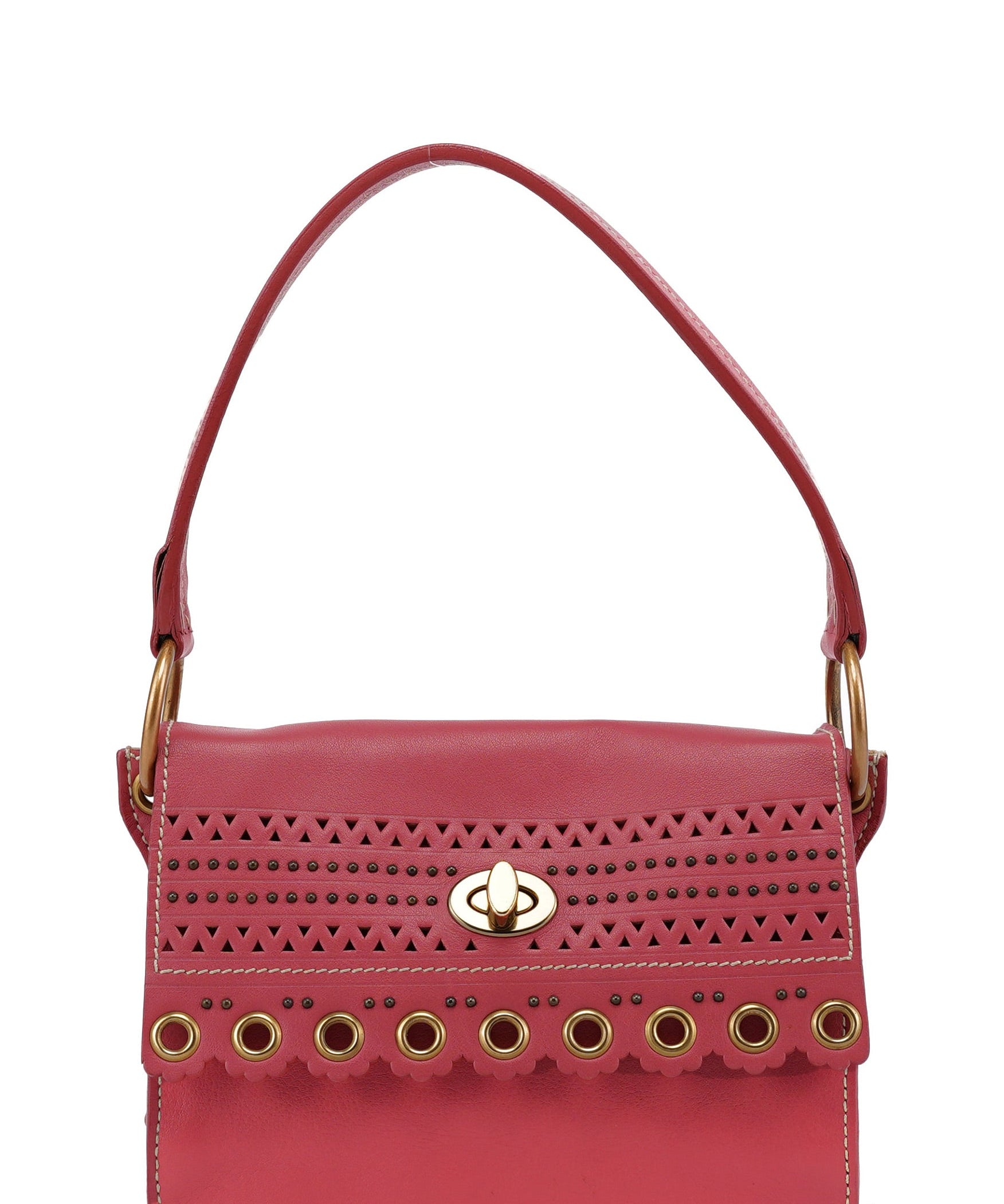 Miu Miu Pink Calfskin Turnlock Shoulder Bag
