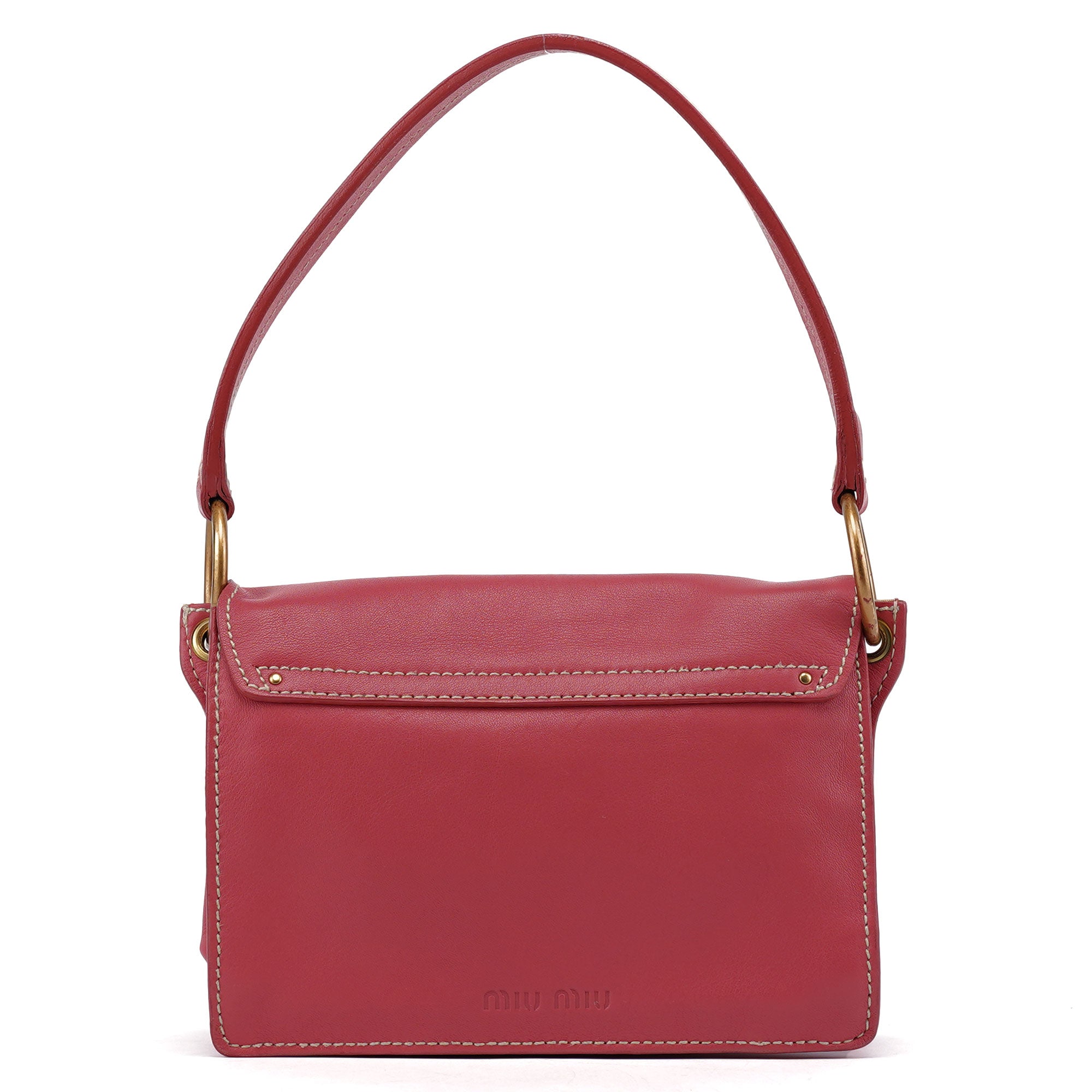 Miu Miu Pink Calfskin Turnlock Shoulder Bag