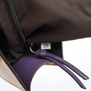 Miu Miu Purple Beige Leather Tote Bag