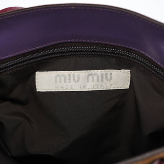 Miu Miu Purple Beige Leather Tote Bag