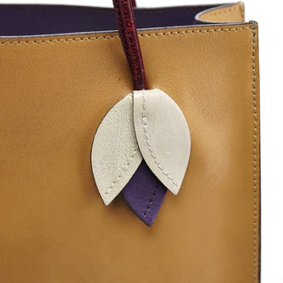 Miu Miu Purple Beige Leather Tote Bag