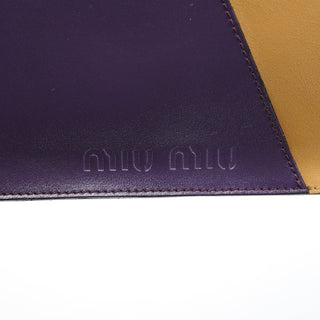Miu Miu Purple Beige Leather Tote Bag