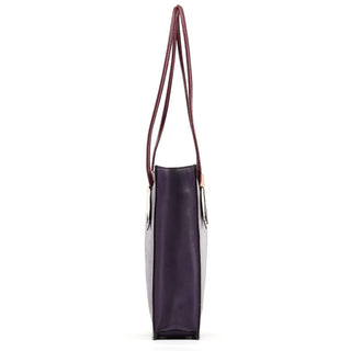 Miu Miu Purple Beige Leather Tote Bag