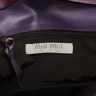 Miu Miu Purple Leather Flap Shoulder Bag
