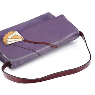 Miu Miu Purple Leather Flap Shoulder Bag