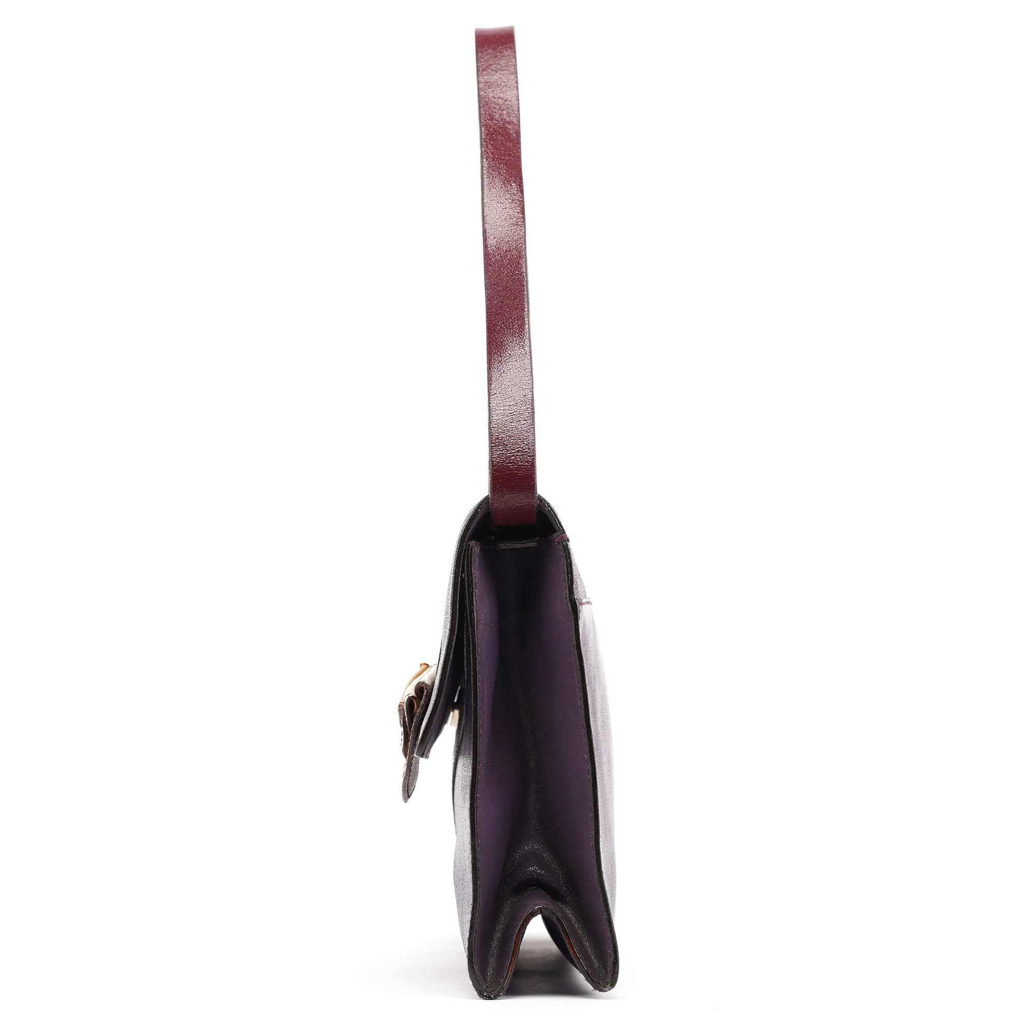Miu Miu Purple Leather Flap Shoulder Bag