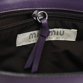 Miu Miu Purple Leather Floral Tote Bag