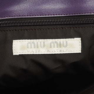 Miu Miu Purple Leather Floral Tote Bag