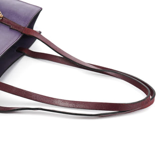 Miu Miu Purple Leather Floral Tote Bag