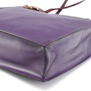 Miu Miu Purple Leather Floral Tote Bag