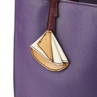 Miu Miu Purple Leather Floral Tote Bag
