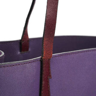 Miu Miu Purple Leather Floral Tote Bag