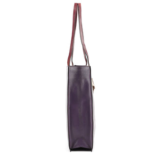 Miu Miu Purple Leather Floral Tote Bag