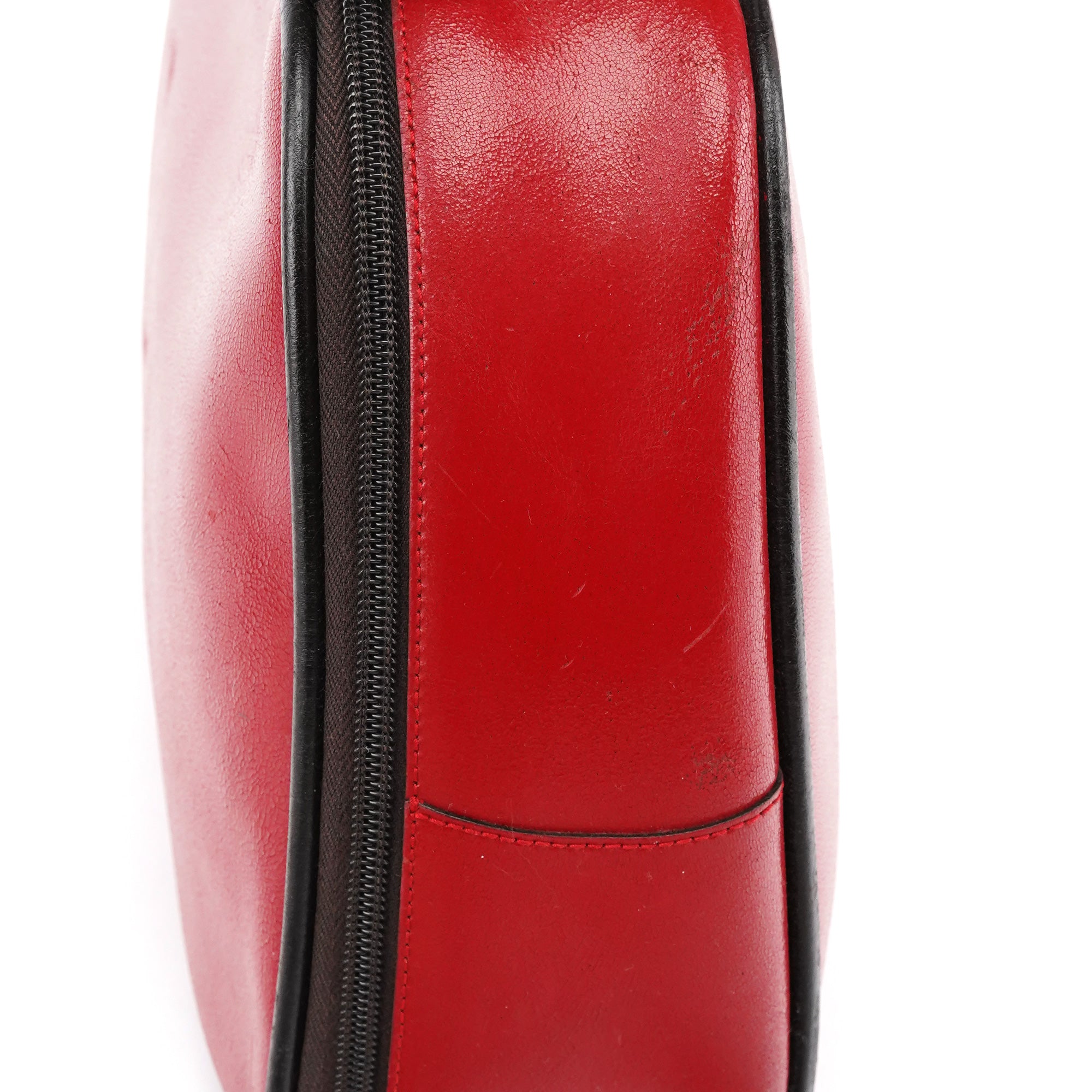Miu Miu Red Black Leather Vanity Bag