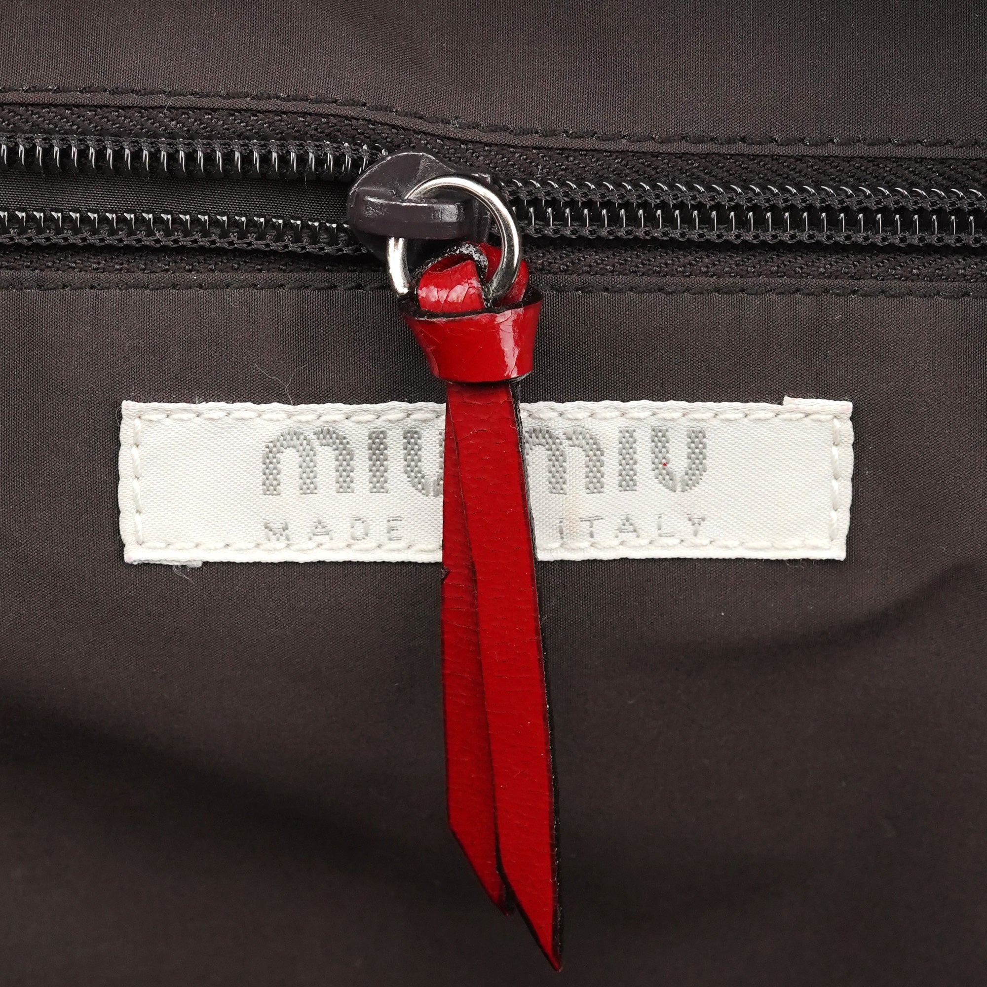 Miu Miu Red Black Leather Vanity Bag
