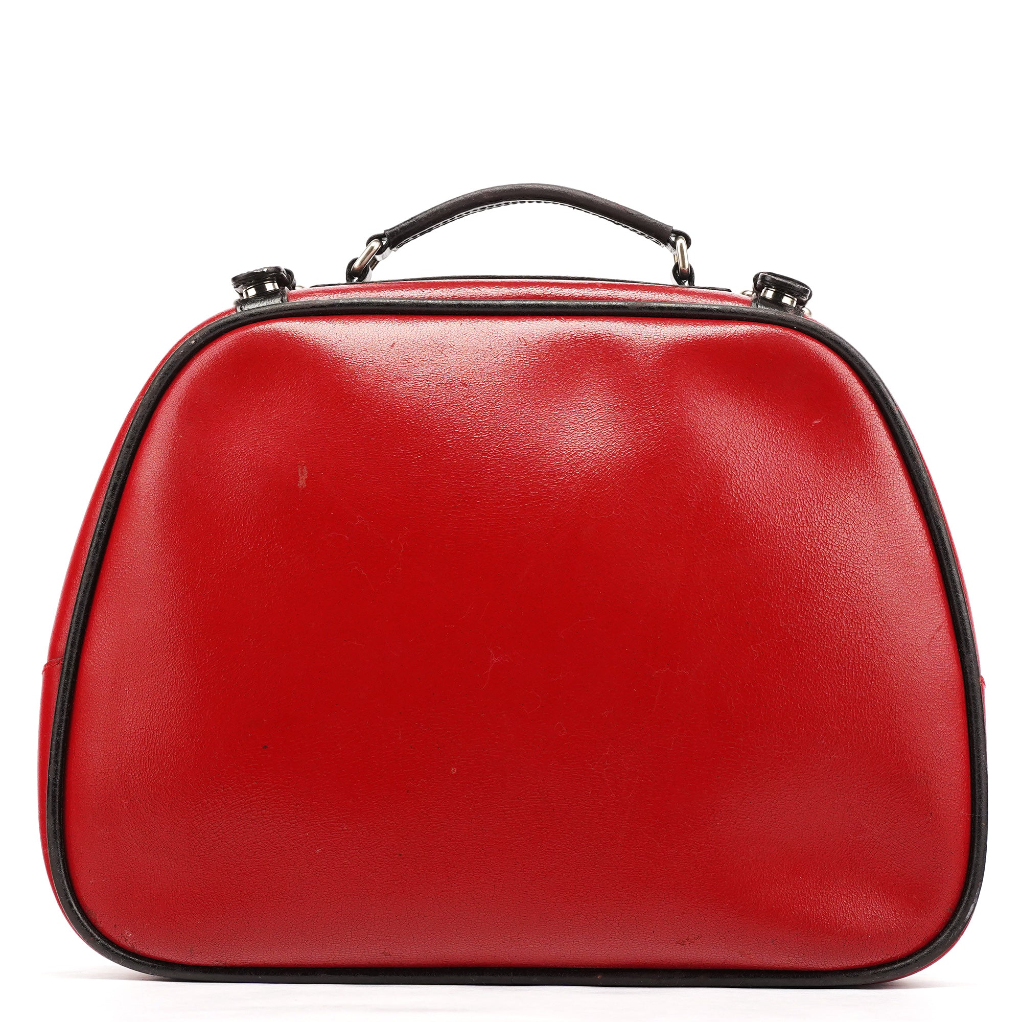 Miu Miu Red Black Leather Vanity Bag