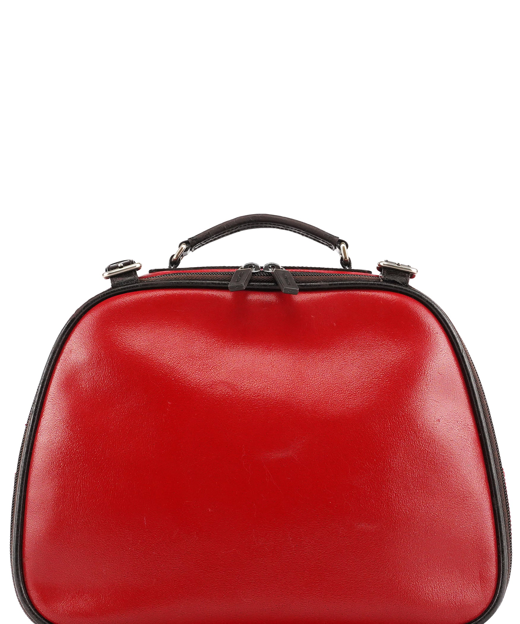 Miu Miu Red Black Leather Vanity Bag