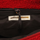 Miu Miu Red Bouclé Wool Rubber Handle Tote Bag
