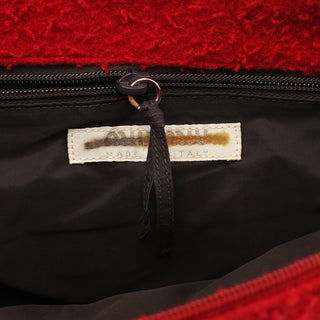 Miu Miu Red Bouclé Wool Rubber Handle Tote Bag