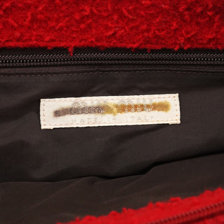 Miu Miu Red Bouclé Wool Rubber Handle Tote Bag