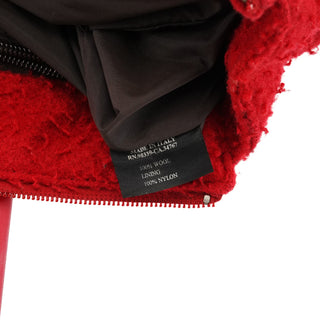Miu Miu Red Bouclé Wool Rubber Handle Tote Bag