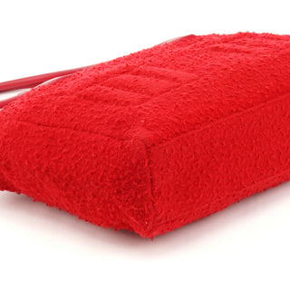 Miu Miu Red Bouclé Wool Rubber Handle Tote Bag