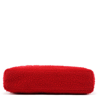 Miu Miu Red Bouclé Wool Rubber Handle Tote Bag