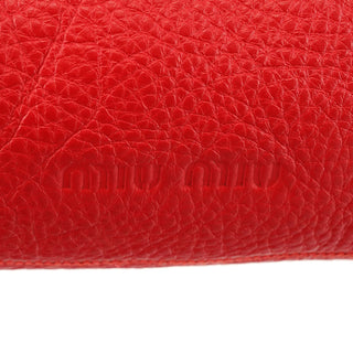 Miu Miu Red Calfskin Leather Buckle Tote Bag