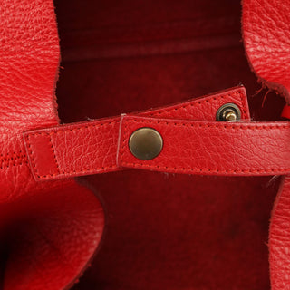 Miu Miu Red Calfskin Leather Buckle Tote Bag
