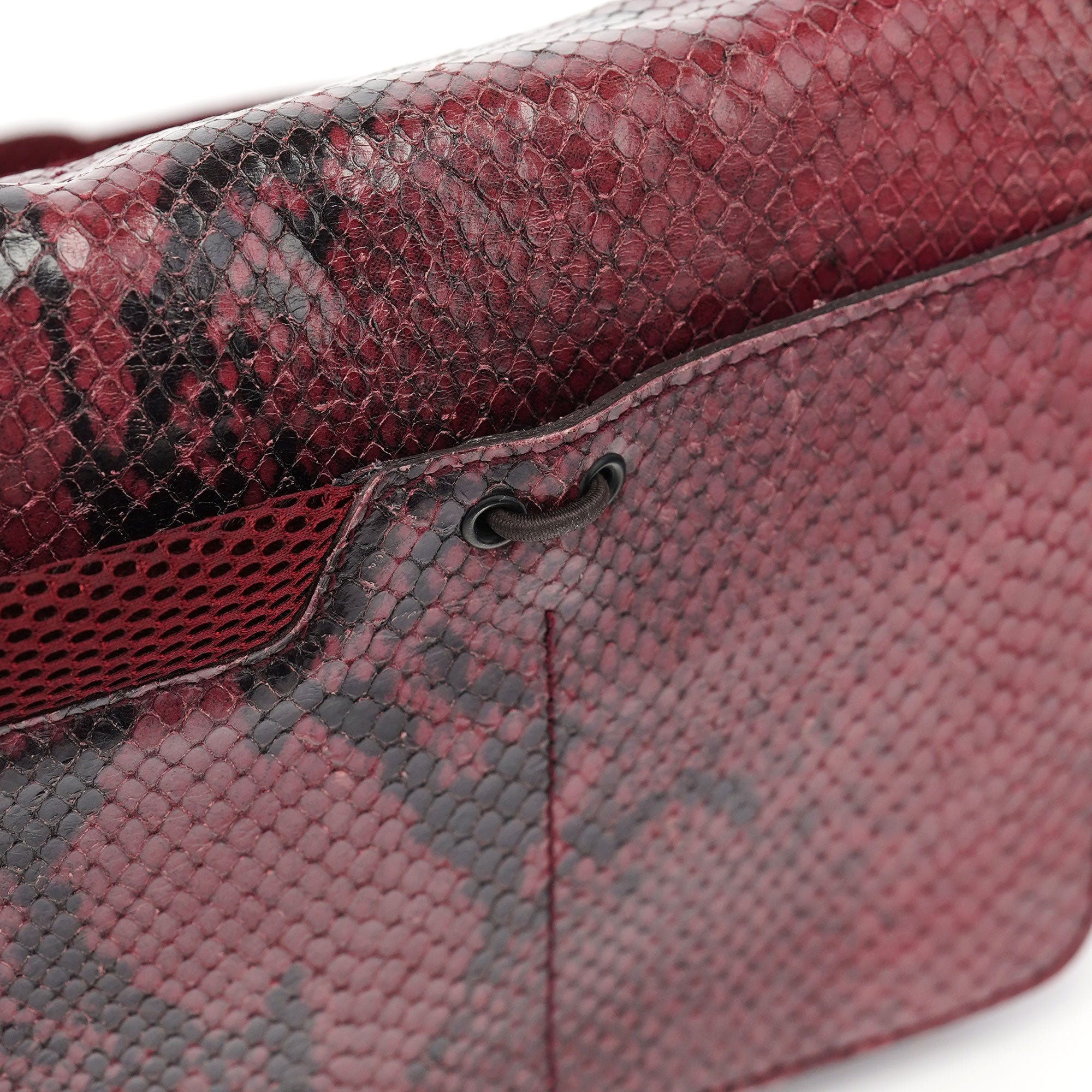Miu Miu Red Faux Python Shoulder Bag