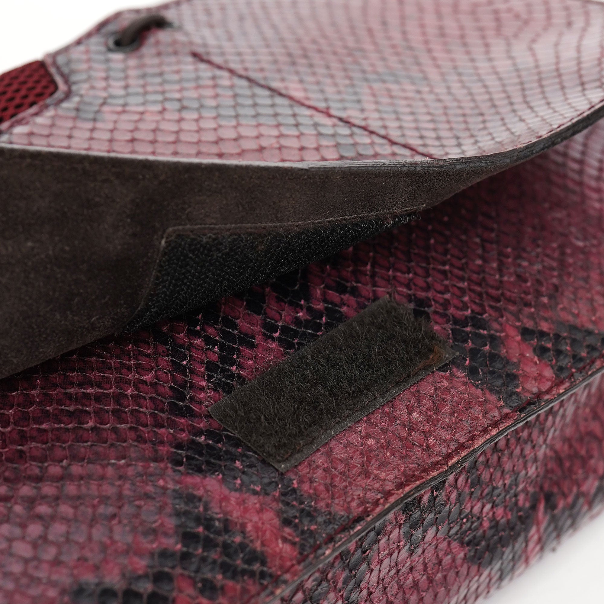 Miu Miu Red Faux Python Shoulder Bag