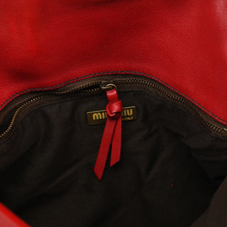 Miu Miu Red Leather Turnlock Shoulder Bag
