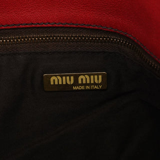 Miu Miu Red Leather Turnlock Shoulder Bag