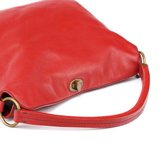 Miu Miu Red Leather Turnlock Shoulder Bag