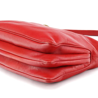 Miu Miu Red Leather Turnlock Shoulder Bag