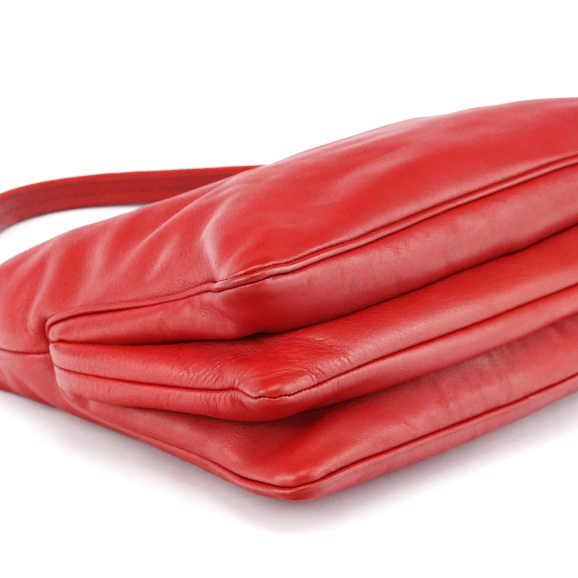 Miu Miu Red Leather Turnlock Shoulder Bag