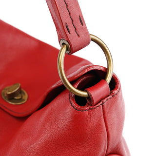 Miu Miu Red Leather Turnlock Shoulder Bag