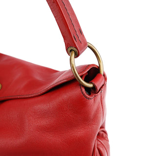 Miu Miu Red Leather Turnlock Shoulder Bag