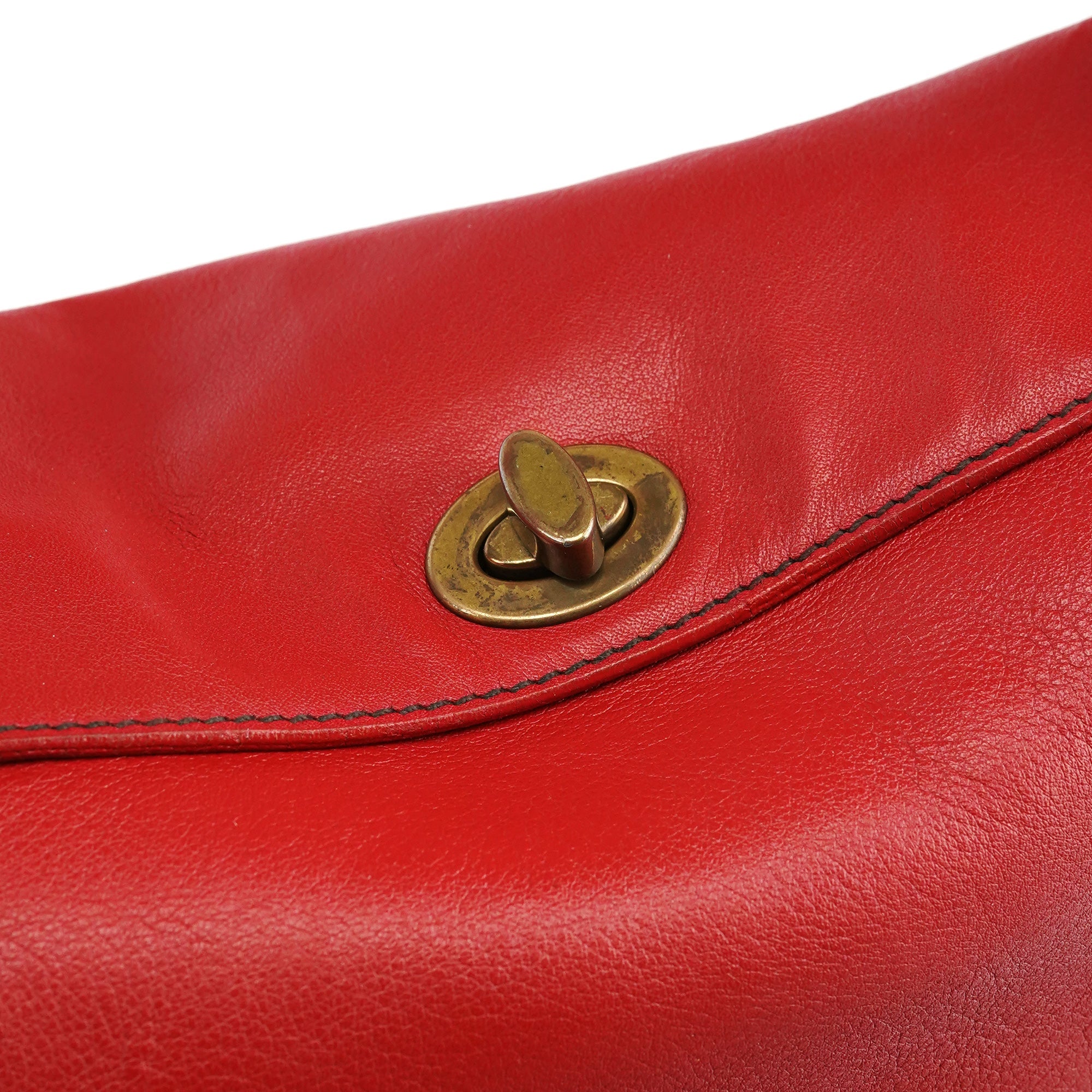 Miu Miu Red Leather Turnlock Shoulder Bag