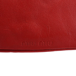 Miu Miu Red Leather Turnlock Shoulder Bag